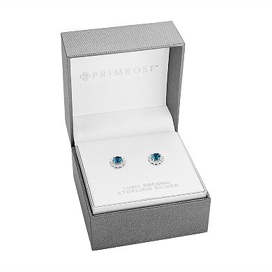 PRIMROSE Blue Spinel & Cubic Zirconia Starburst Stud Earrings