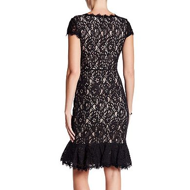 Women's Focus By Shani Short Sleeve Lace Dress 