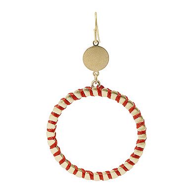 Sonoma Goods For Life® Gold Tone Orange Thread Wrapped Ring Drop Earrings