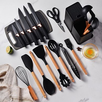 Silicone Cooking Utensils Set - Heat Resistant Kitchen Utensils, 19 Pieces Kitchen Utensil Set