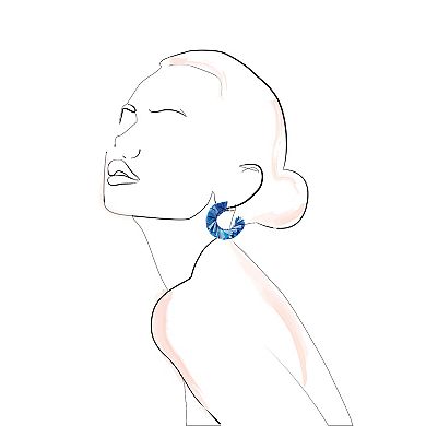 Sonoma Goods For Life® Blue & Aqua Raffia C-Hoop Earrings