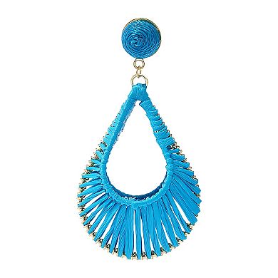 Sonoma Goods For Life® Blue Raffia Teardrop Drop Earrings