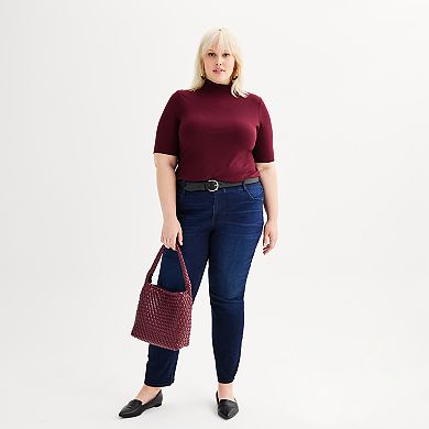 Plus Size Nine West Slim Straight Tummy Control Jeans