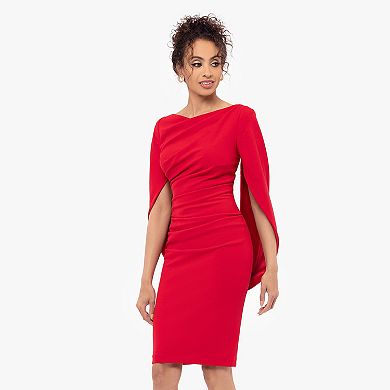 Women's BA Nites Cowlneck Midi Dress