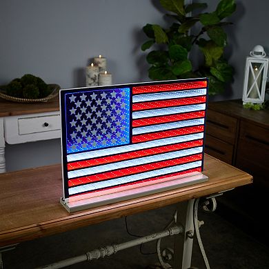 Melrose American Flag Infinity Light Table Decor