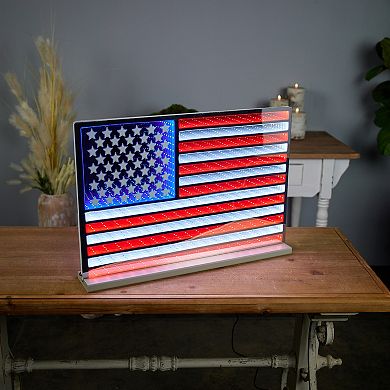 Melrose American Flag Infinity Light Table Decor