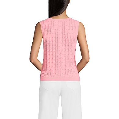 Women's Lands' End Cable Knit Sweater Tank Top