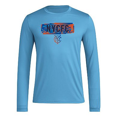 Men's adidas Sky Blue New York City FC Local Pop AEROREADY Long Sleeve T-Shirt