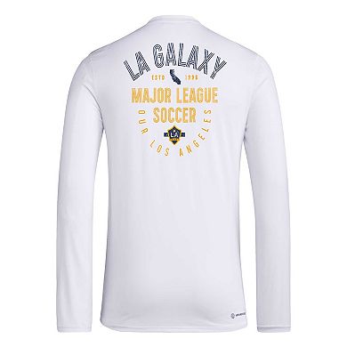 Men's adidas White LA Galaxy Local Stoic Long Sleeve T-Shirt