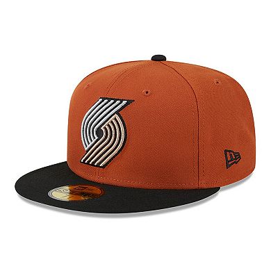 Men's New Era Rust/Black Portland Trail Blazers Two-Tone 59FIFTY Fitted Hat