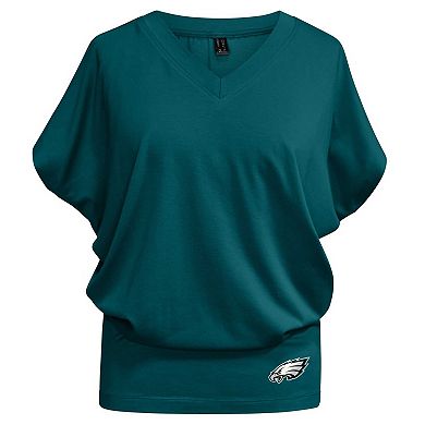 Women's Kiya Tomlin Green Philadelphia Eagles Blousy V-Neck T-Shirt