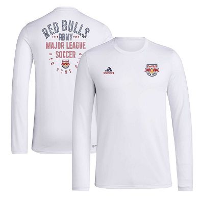 Men's adidas White New York Red Bulls Local Stoic Long Sleeve T-Shirt