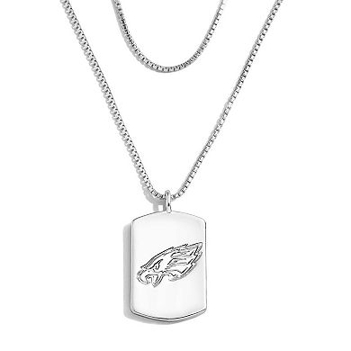 WEAR by Erin Andrews x Baublebar Philadelphia Eagles Silver Dog Tag Necklace
