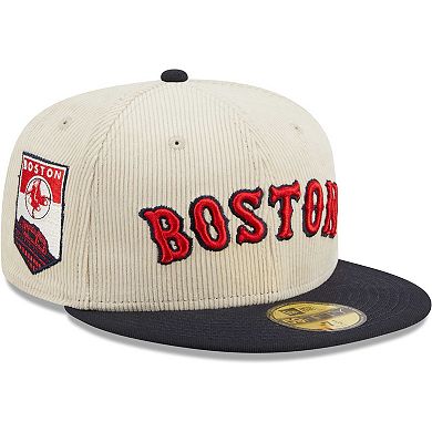Men's New Era White Boston Red Sox  Corduroy Classic 59FIFTY Fitted Hat