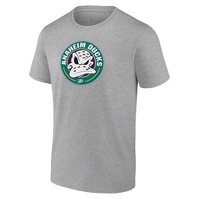 Men's Fanatics Branded Heather Gray Anaheim Ducks Alternate Logo T-Shirt