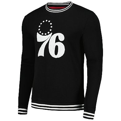 Men's Stadium Essentials Black Philadelphia 76ers Club Level Pullover Sweatshirt