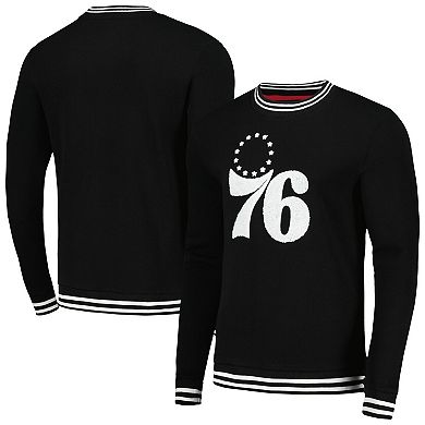 Men's Stadium Essentials Black Philadelphia 76ers Club Level Pullover Sweatshirt