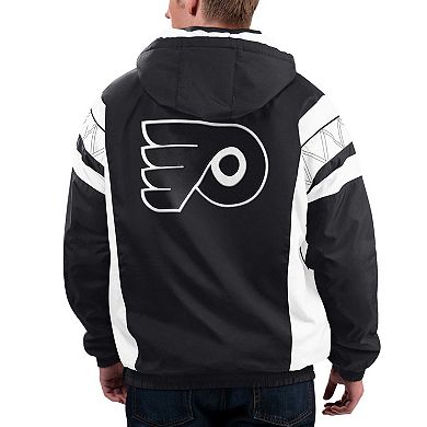 Men's Starter Black Philadelphia Flyers Home Team Half-Zip Hoodie Jacket