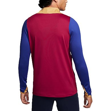 Men's Nike Red Barcelona 2023/24 Drac Pack Strike Drill Performance Quarter-Zip Long Sleeve Top