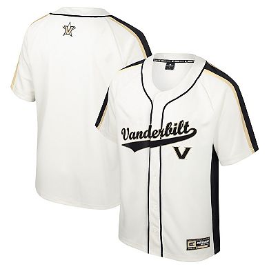 Men's Colosseum Cream Vanderbilt Commodores Ruth Button-Up Baseball Jersey
