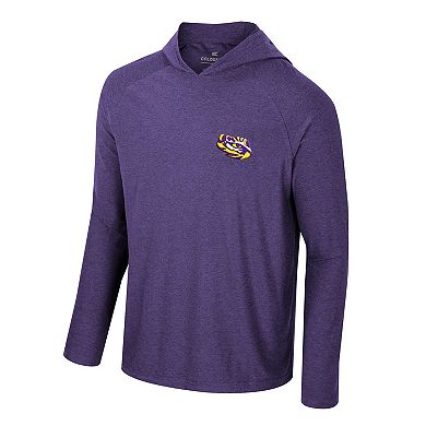 Men's Colosseum Purple LSU Tigers Cloud Jersey Raglan Long Sleeve Hoodie T-Shirt