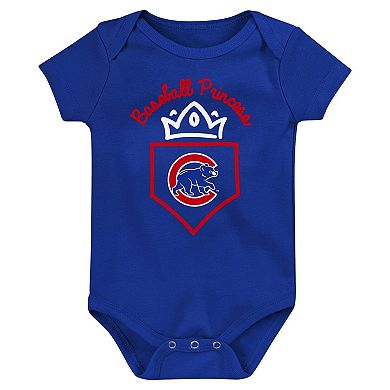 Infant Fanatics Branded Royal/Red/Pink Chicago Cubs Three-Pack Home Run Bodysuit Set