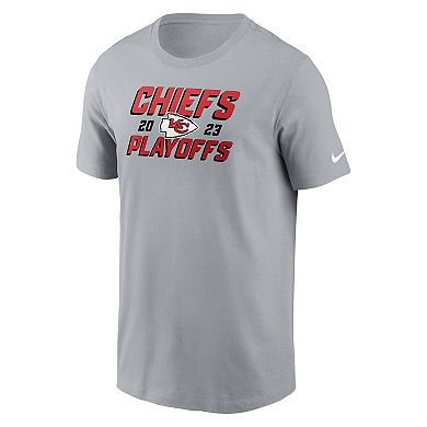 Men's Nike Gray Kansas City Chiefs 2023 NFL Playoffs Iconic T-Shirt