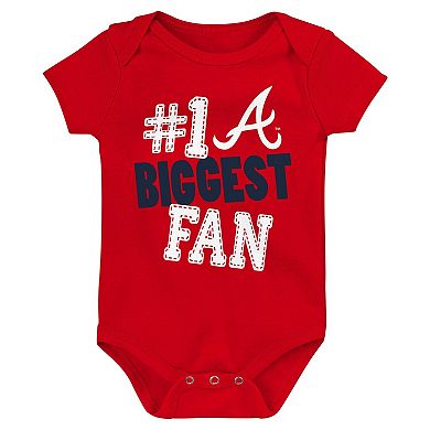 Infant Fanatics Branded Atlanta Braves Fan Pennant 3-Pack Bodysuit Set