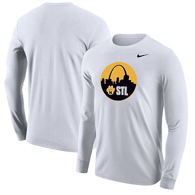 Men's Nike White Missouri Tigers Mizzou St. Louis Long Sleeve Shooting T-Shirt