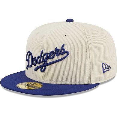 Men's New Era White Los Angeles Dodgers  Corduroy Classic 59FIFTY Fitted Hat