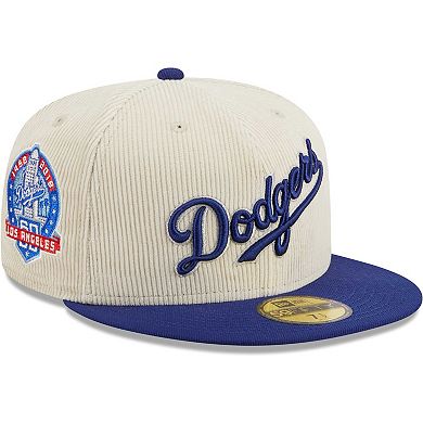 Men's New Era White Los Angeles Dodgers  Corduroy Classic 59FIFTY Fitted Hat