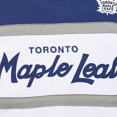 Men's Mitchell & Ness White/Blue Toronto Maple Leafs Head Coach Pullover Hoodie