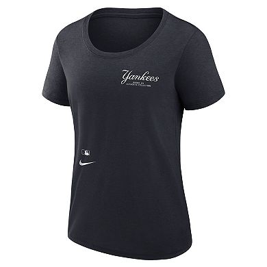 Women's Nike Navy New York Yankees Authentic Collection Performance Scoop Neck T-Shirt