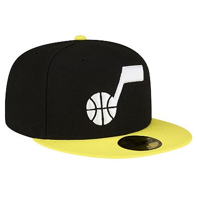 Men's New Era Black/Yellow Utah Jazz 2-Tone 59FIFTY Fitted Hat