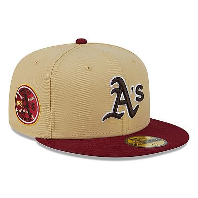 Men's New Era Vegas Gold/Cardinal Oakland Athletics 59FIFTY Fitted Hat