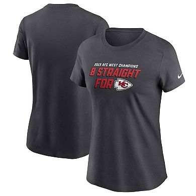 Women's Nike  Anthracite Kansas City Chiefs Eight-Time AFC West Division Champions T-Shirt