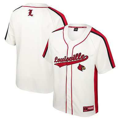 Men's Colosseum Cream Louisville Cardinals Ruth Button-Up Baseball Jersey