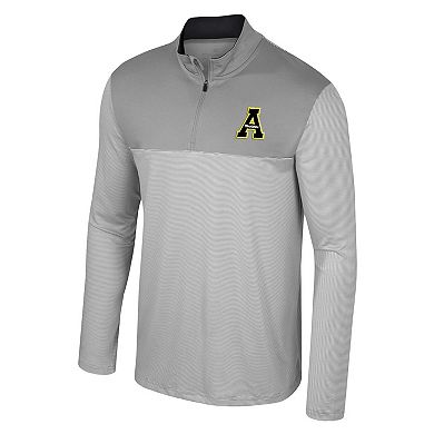 Men's Colosseum Gray Appalachian State Mountaineers Tuck Quarter-Zip Top