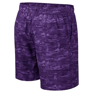 Men's Colosseum Purple Clemson Tigers Ozark Swim Shorts