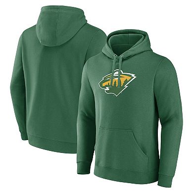 Men's Fanatics Branded Green Minnesota Wild Alternate Graphic Fleece Pullover Hoodie
