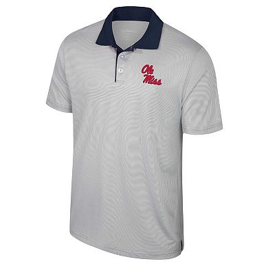 Men's Colosseum Gray Ole Miss Rebels Tuck Striped Polo