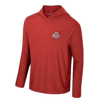 Men's Colosseum Scarlet Ohio State Buckeyes Cloud Jersey Raglan Long Sleeve Hoodie T-Shirt