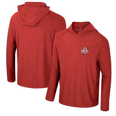 Men's Colosseum Scarlet Ohio State Buckeyes Cloud Jersey Raglan Long Sleeve Hoodie T-Shirt