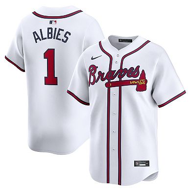 Men's Nike Ozzie Albies White Atlanta Braves Home Limited Player Jersey