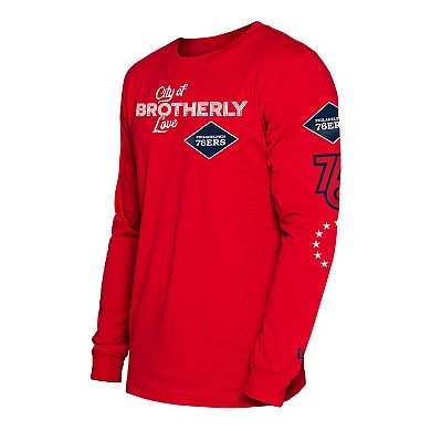 Men's New Era Red Philadelphia 76ers 2023/24 City Edition Long Sleeve T-Shirt