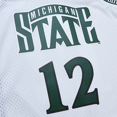 Men's Mitchell & Ness Mateen Cleaves White Michigan State Spartans 125th Basketball Anniversary 1999 Throwback Fashion Jersey