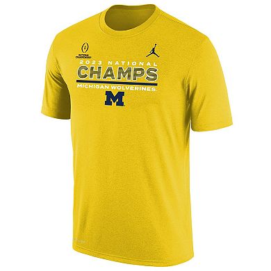Men's Jordan Brand Maize Michigan Wolverines College Football Playoff 2023 National Champions Performance T-Shirt