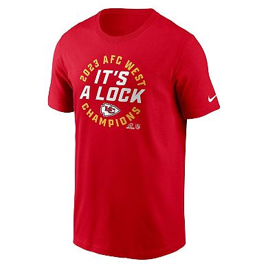 Men's Nike Red Kansas City Chiefs 2023 AFC West Division Champions Locker Room Trophy Collection T-Shirt