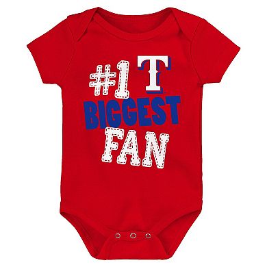 Infant Fanatics Branded Texas Rangers Fan Pennant 3-Pack Bodysuit Set