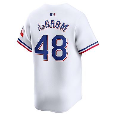 Men's Nike Jacob deGrom White Texas Rangers Home Limited Player Jersey